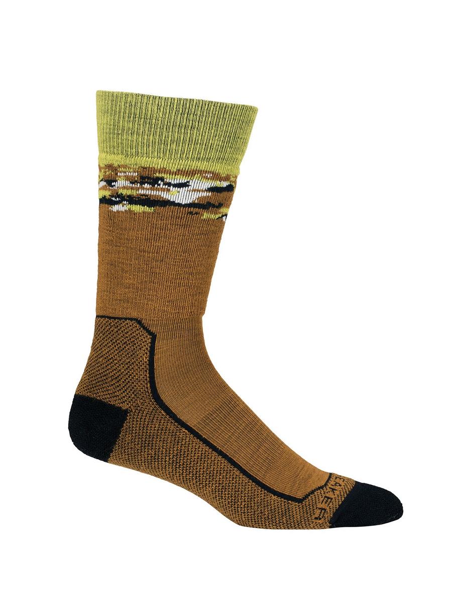 Men's Icebreaker Merino Hike+ Medium Crew Sedimentary Socks Clove / Black | CA 1944JPQJ